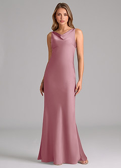 Azazie Allettie Bridesmaid Dresses Vintage Mauve Mermaid Stretch Satin Dress image6
