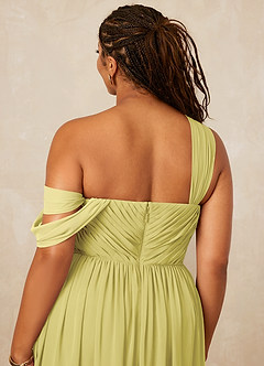 Christian Siriano Bridal for Azazie 1014 Bridesmaid Dresses Lemon Sorbet A-Line Off the Shoulder Chiffon Dress image16