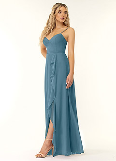 Azazie Naeem Bridesmaid Dresses Bermuda A-Line V-Neck Ruffle Chiffon Dress image3