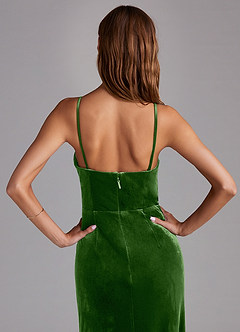 Azazie Maci Bridesmaid Dresses Ivy Sheath Pleated Velvet Dress image5