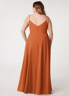 Azazie Daenerys Jurken voor bruidsmeisjes Jurk van Chiffon met A-Lijn Frock Kaneel image9