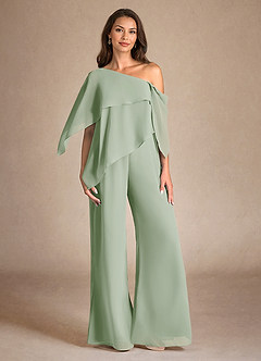 Azazie Halima vestidos de madre de la novia Vestido de Salvia Polvorienta de Gasa de Mono/Traje de pantalón con Corte Lateral image1