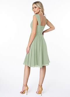 Azazie Angie Bridesmaid Dresses Dusty Sage A-Line Corset Chiffon Dress image5