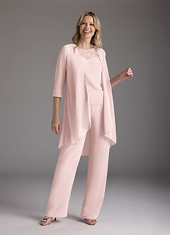 Azazie Maura Mother of the Bride Dresses Blushing Pink Jumpsuit/Pantsuit Sequins Chiffon Dress image3