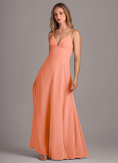 Azazie Amina Bridesmaid Dresses Sunset A-Line Chiffon Dress image3