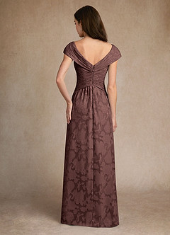 Azazie Myrtle vestidos de madre de la novia Vestido de Expresado de Devorado Floral de Corte en A con Plisado image3