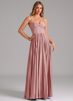 Azazie Akiko Bridesmaid Dresses Dusty Rose A-Line Sweetheart Neckline Stretch Satin Dress image3