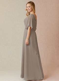 Azazie Cierra Bridesmaid Dresses Taupe A-Line V-Neck Chiffon Dress image5