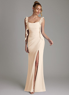 Azazie Jessamine Bridesmaid Dresses White Alabaster Mermaid Corset Chiffon Dress image4