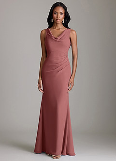 Azazie Linelle Bridesmaid Dresses Amethyst Mermaid Pleated Chiffon Dress image5