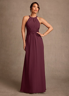 Azazie Georgie Mother of the Bride Dresses Cabernet A-Line Lace Chiffon Dress image1