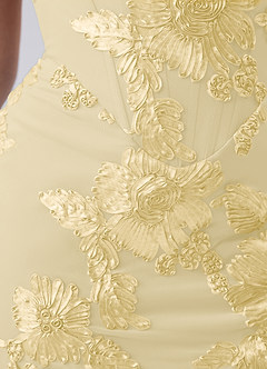 Marigoldessa Lemon Sorbet Bodycon Strappy Floral Applique Mini Dress image6