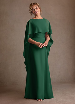 Azazie Marilla Klänningar till brudens mor Klä A-Line i Chiffong Plisserad Mörkgrön image6