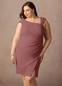 Azazie Cecily Mother of the Bride Dresses Desert Rose Sheath Stretch Crepe Dress image11