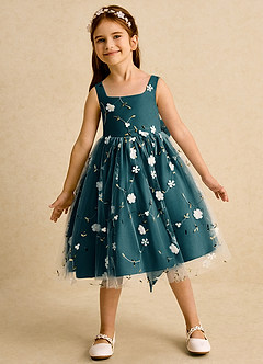 Azazie Bean vestidos de niña de las flores Vestido de Pino de Tul de Princesa con Sin mangas image3