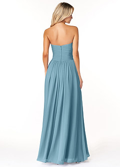 Azazie Yazmin Bridesmaid Dresses Moody Blue A-Line Sweetheart Neckline Chiffon Convertible Dress image2