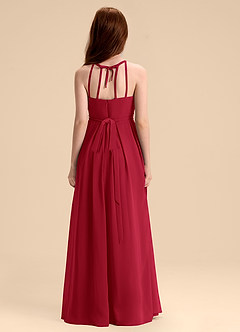 Azazie Arianthe Junior Scarlet A-Line Pleated Chiffon Dress image5