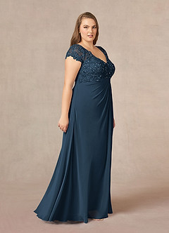 Azazie Jet Final Sale Dusty Blue A-Line Sequins Chiffon Dress image12