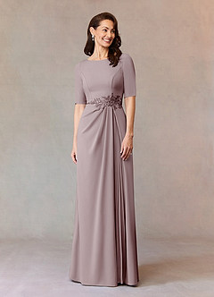 Azazie Joelle Mother of the Bride Dresses Vintage Mauve A-Line Sequins Stretch Crepe Dress image2