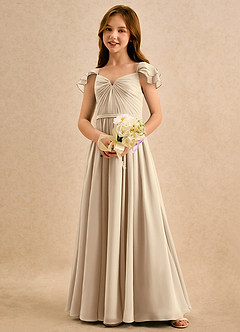 Azazie Meimei Girls Formal Flower Girl Klänningar Klä A-Line i Chiffong Plisserad image1