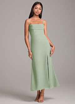 Azazie Saige Bridesmaid Dresses Dusty Sage Sheath Off the Shoulder Chiffon Convertible Dress image7