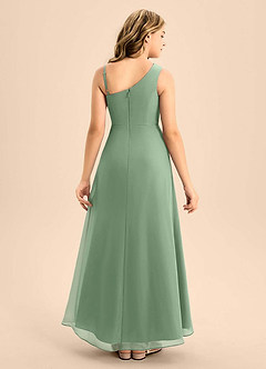 Azazie Brooke Junior Matcha A-Line Side Slit Chiffon Dress image2