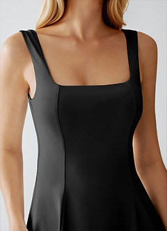 Romy Black Stretch Knit Mini Dress image2