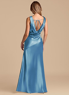 Azazie Rylina 신부 들러리 드레스 인어 메탈릭 새틴 바닥 길이 드레스 image6