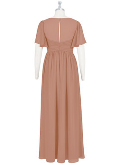Azazie Verna Maternity Bridesmaid Dresses A-Line V-Neck Ruched Chiffon Floor-Length Dress image8