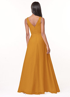 Azazie Nala Bridesmaid Dresses Butterscotch A-Line Pleated Chiffon Dress image2
