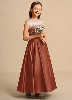 Azazie Candy Girl Flower Girl Klänningar Klä Balklänning i Matt satäng Rosett image5