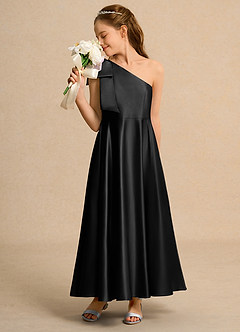 Azazie Guppy Girl Flower Girl Klänningar Klä A-Line i Matt satäng Ena axeln image4