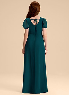 Azazie Priya Junior Pine A-Line Blouson Chiffon Dress image2