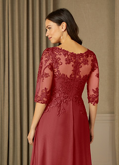 Azazie Dorella Mother of the Bride Dresses Rust A-Line Lace Chiffon Dress image6
