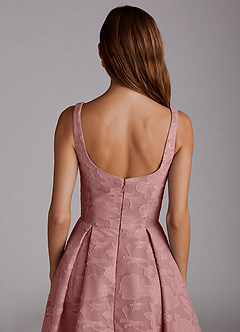 Azazie Amalie Bridesmaid Dresses Dusty Rose A-Line Pleated Floral Burnout Dress image6