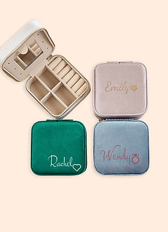 Boîte à bijoux en velours avec nom personnalisé