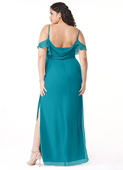 Azazie Emeralda Bridesmaid Dresses Jade Sheath Off the Shoulder Chiffon Dress image8