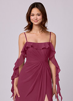Barbie ♥ Azazie Bridesmaid Dresses Mulberry A-Line Off the Shoulder Chiffon Convertible Dress image2