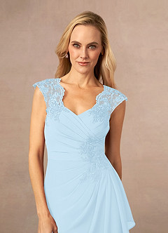 Azazie Gladys Mother of the Bride Dresses Sky Blue A-Line Queen Anne Lace Chiffon Dress image5
