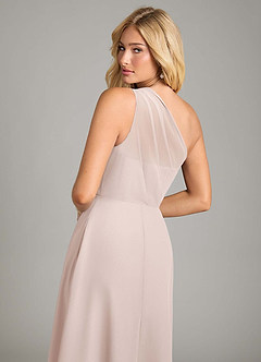 Azazie Phaedra Jurken voor bruidsmeisjes Jurk van Chiffon met A-Lijn One-Shoulder Rozenblaadje image6