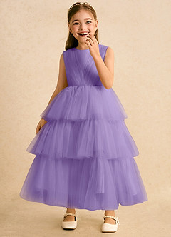 Azazie Marshmallow Flower Girl Dresses Tahiti Ball-Gown Bow Tulle Dress image5