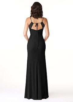 Azazie Reneya Bridesmaid Dresses Black Mermaid Bow Mesh Dress image2