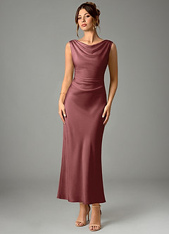 Azazie Kieryn Brautjungfernkleider Meerjungfrau-Linie Plissee Stretch-Satin Kleid Amethyst image1