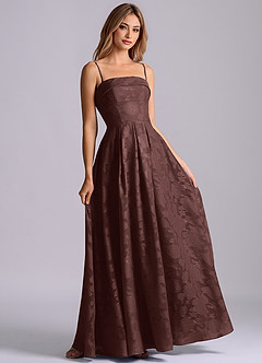 Azazie Lucienne Bridesmaid Dresses Ganache A-Line Strapless Floral Burnout Dress image6