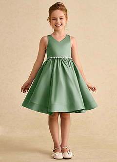 Azazie Julietta Blumenmädchenkleider Ballkleid Cabrio Tüll Kleid Matcha image9