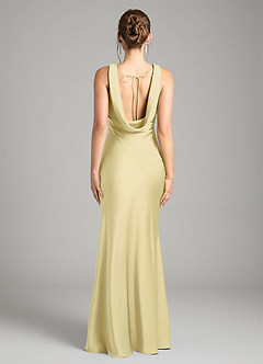 Azazie Rylina Bridesmaid Dresses Lemon Sorbet Mermaid Stretch Satin Dress image2