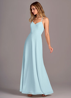 Azazie Mei Bridesmaid Dresses Cloud Blue A-Line Chiffon Dress image4