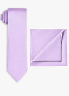 front Stretch Satin Wide Tie and Pocket Square Set