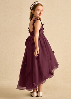 Azazie Tweety Abiti da Ragazza di Fiori Abito A-Line in Tulle Pizzo Cabernet image6