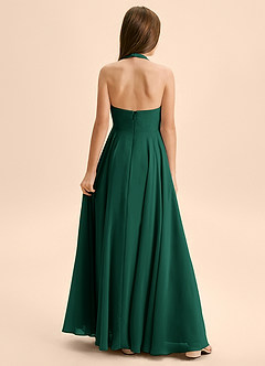 Azazie Kady Junior Robe Trapèze en Mousseline de soie Encolure en Forme de Cœur émeraude image2